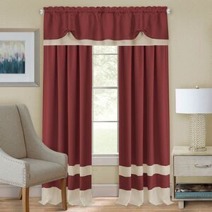 Darcy Marsala Solid Contemporary Window Curtain Panel: 58" x 36", 58" x 14",
